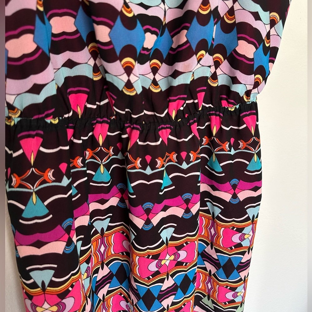 Nicole by Nicole Miller Hi-Low Multicolor Lined Summer Dress Size 10 - Picture 3 of 5